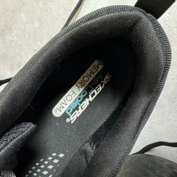Skechers Men's Sz 13 Air Cooled Memory Foam Lace Up Mesh Shoes 16898  Black - Picture 8 of 10